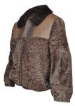 B3 Bomber Astrakhan Brown Broadtail Persian Lamb With Mink Fur Collar Jacket