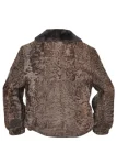 B3 Bomber Astrakhan Brown Broadtail Persian Lamb With Mink Fur Collar Jacket