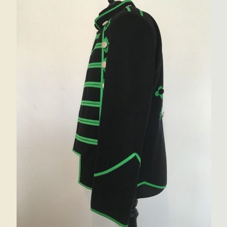 Black & Green Steampunk Emo Punk Military Parade Jacket