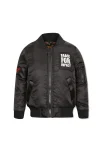 Brace For Impact Black Satin Pilot Bomber Jacket