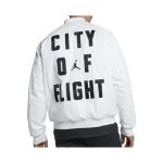 City Of Flight Aj23 Ma-1 White Bomber Jacket