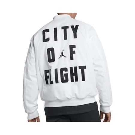 City Of Flight Aj23 Ma-1 White Bomber Jacket.