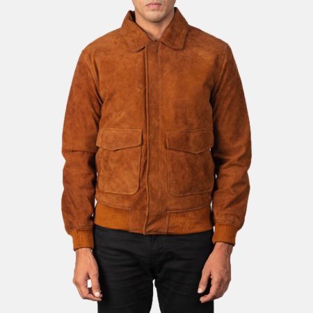 Coffmen Brown Suede A2 Bomber Jacket.