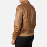 Coffmen Olive Brown A2 Leather Bomber Jacket.