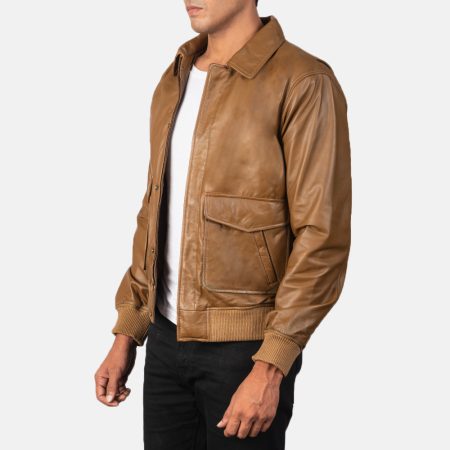 Coffmen Olive Brown A2 Leather Jacket.