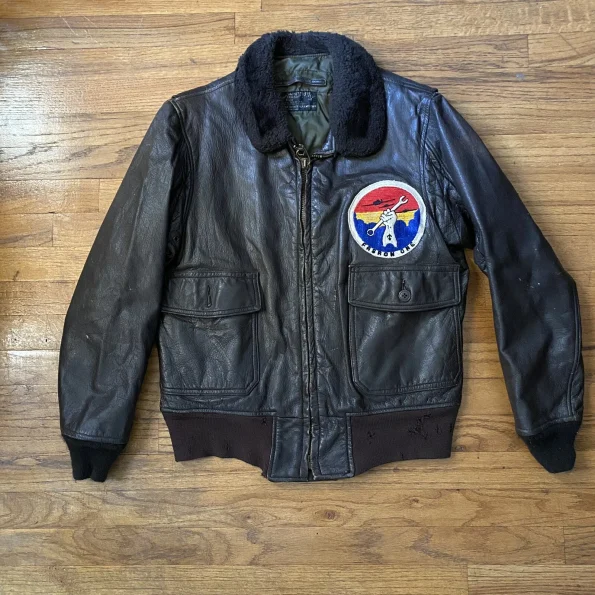 G-1 Black Vintage Leather Flight Bomber Jacket