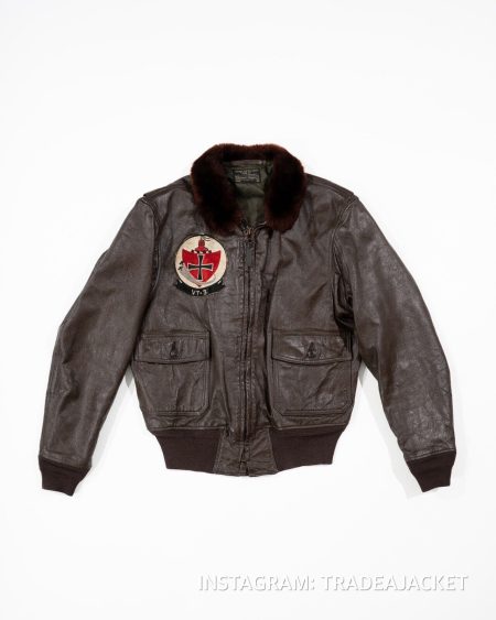 G-1 Red Knights Vt-3 Black Leather Flight Jacket
