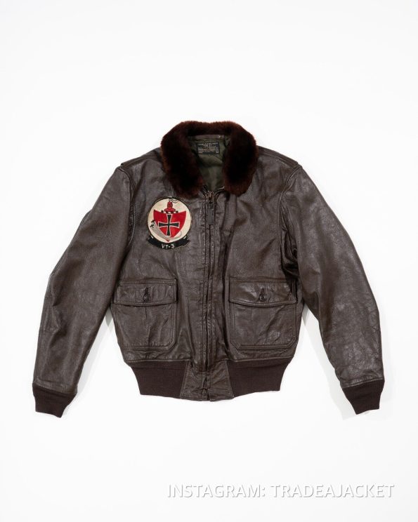 G-1 Red Knights Vt-3 Black Leather Flight Jacket