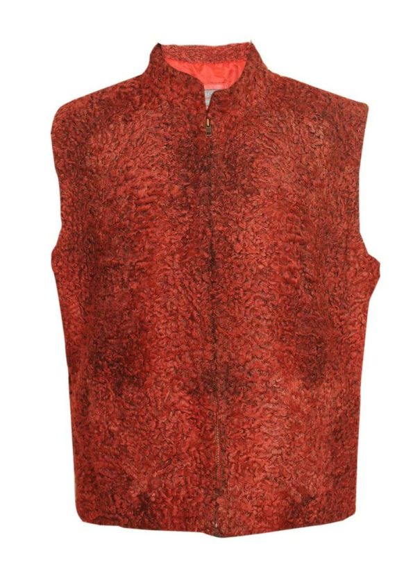 Handmade Sawarka Karakul Astrakhan Persian Lamb Broadtail Fur Waistcoat Vest