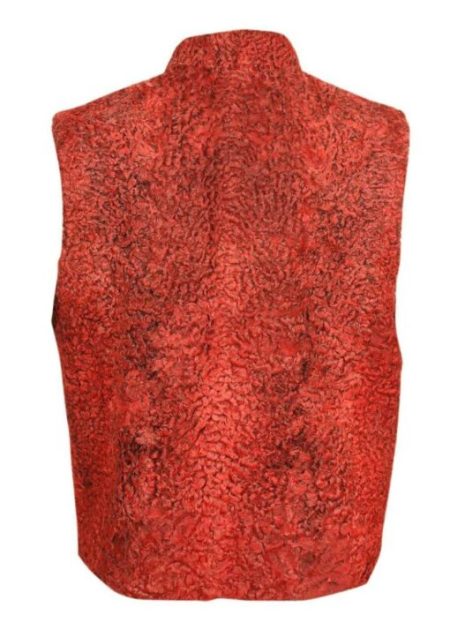 Handmade Sawarka Karakul Astrakhan Persian Lamb Broadtail Fur Waistcoat Vest.