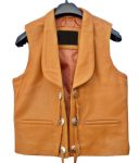 Lorne Greene Tan Brown Leather Vest