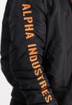 Alpha Industries Ma-1 Black And Orange Hooded Jacket