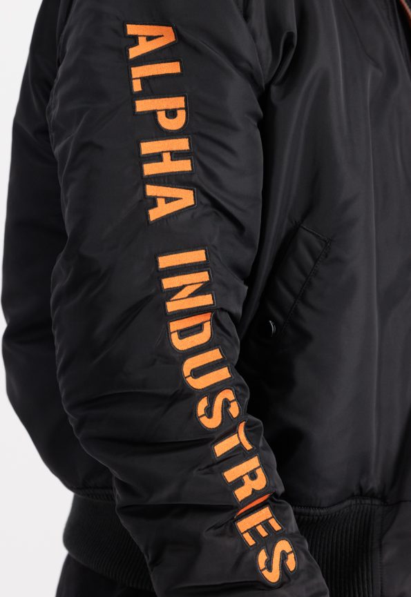 Ma-1 Black And Orange Hooded Jacket