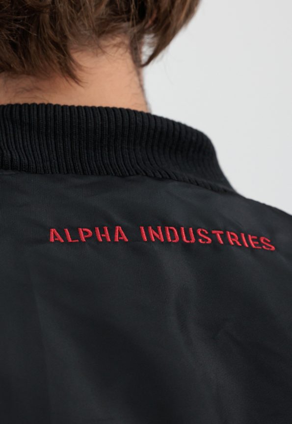 Ma-1 Black And Red Hooded Jacket