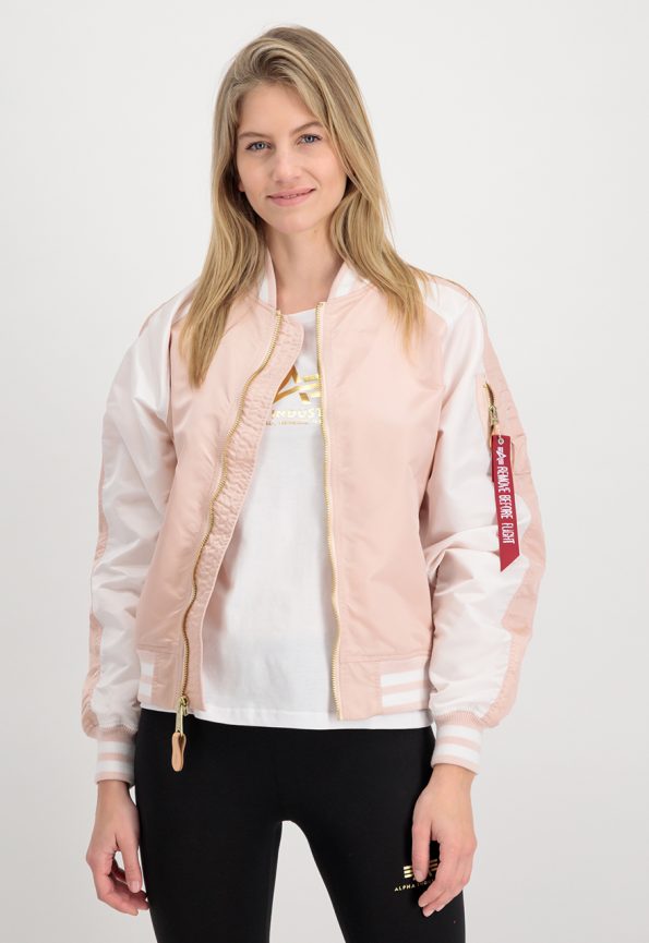 Ma-1 Pale Peach Bomber Jacket.