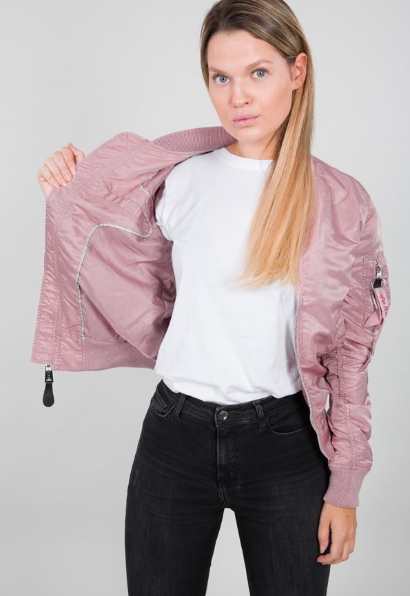 Ma-1 Silver Pink Bomber Jacket