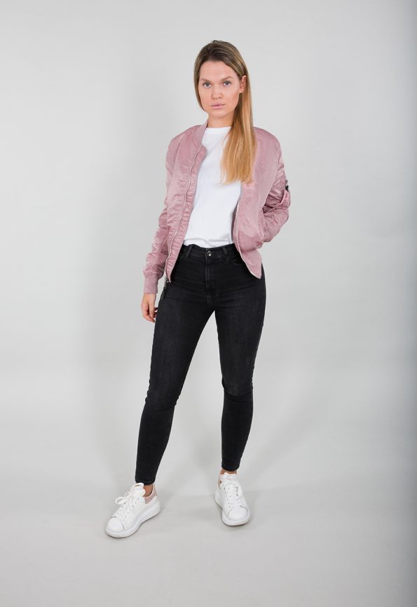Ma-1 Silver Pink Bomber Jacket.
