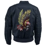 Ma Croix Mens Patch Ma-1 Flight Souvenir Bomber Jacket