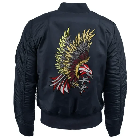 Ma Croix Mens Patch Ma-1 Flight Souvenir Bomber Jacket.