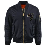Ma Croix Mens Patch Ma-1 Flight Souvenir Bomber Jacket