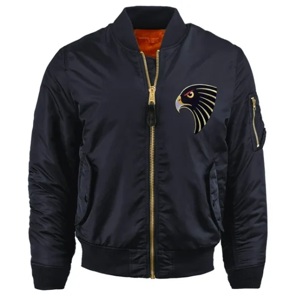 Ma Croix Mens Patch Ma-1 Flight Souvenir Bomber Jacket