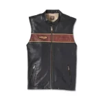 Men Harley Davidson 120th Anniversary Black Leather Vest