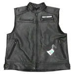 Men Harley Davidson Motorcycles Black Leather Vest