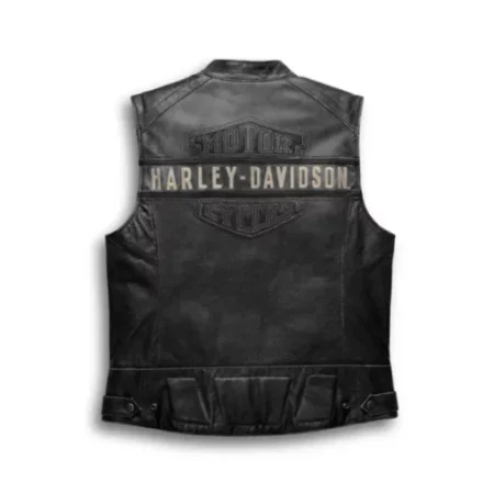 Men Harley Davidson Motorcycles Leather Vest.