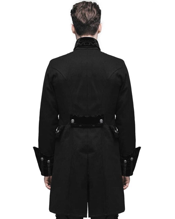 Men's Black Steampunk Aristocrat Regency Coat