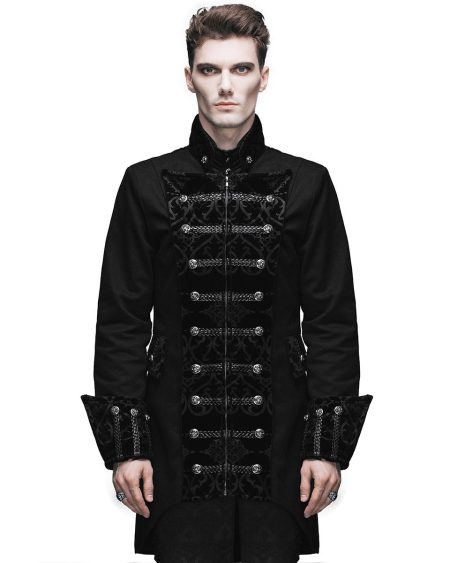Men's Black Steampunk Aristocrat Regency Gothic Coat