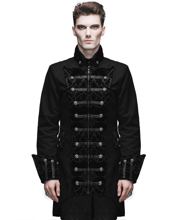 Men's Black Steampunk Aristocrat Regency Gothic Coat