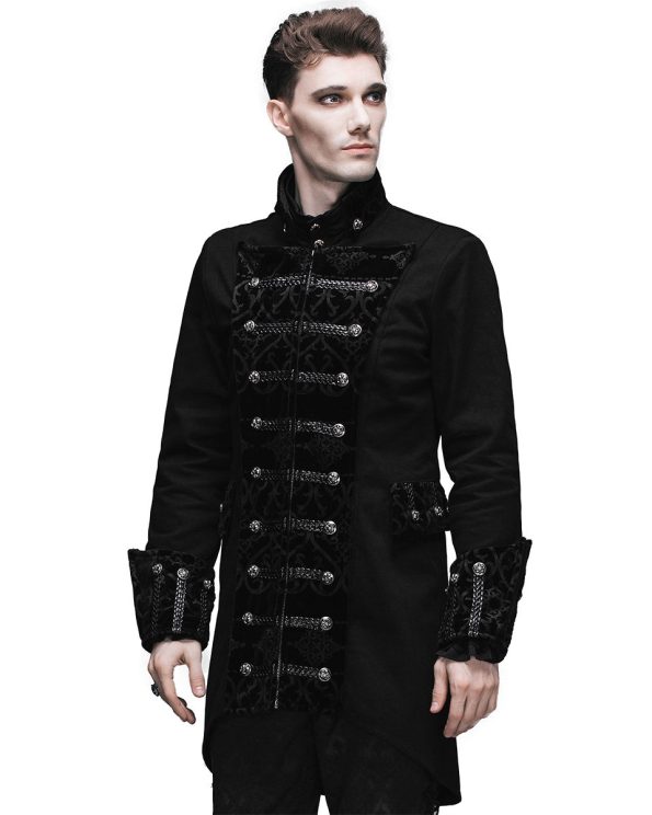 Men's Black Steampunk Aristocrat Regency Gothic Coat.