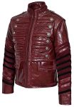 Men’s Classic Military Maroon Cowhide Leather Parade Jacket