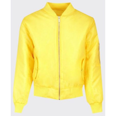 Men's Flight Ma1 Yellow Bomber Satin Jacket