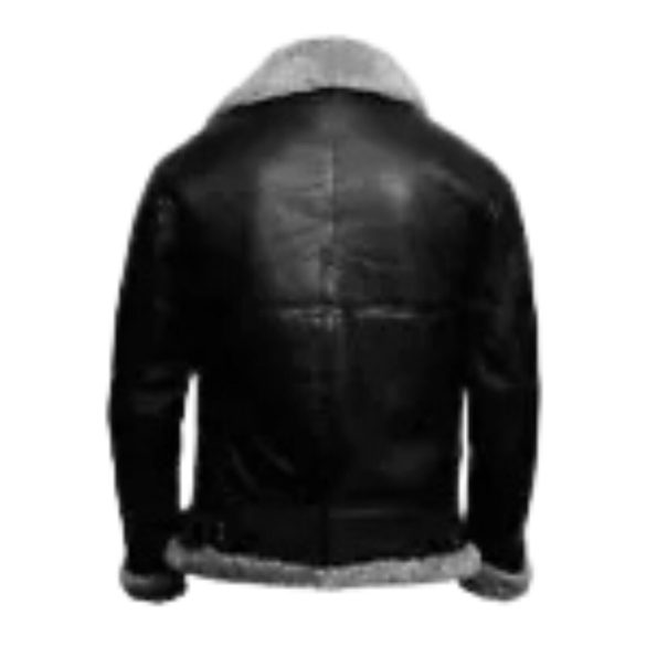 Men's Happy Christmas Santa Claus Black B3 Bomber Leather Jacket.