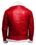 Men’s Happy Christmas Santa Claus Red B3 Bomber Leather Jacket