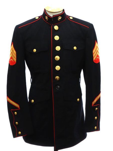 Mens Marine Corps USMC Sergeant Military Dress Black Jacket