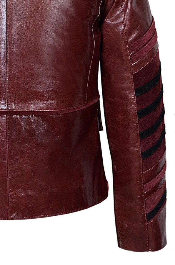 Men's Military Maroon Cowhide Leather Parade Jacket.