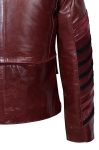 Men’s Classic Military Maroon Cowhide Leather Parade Jacket