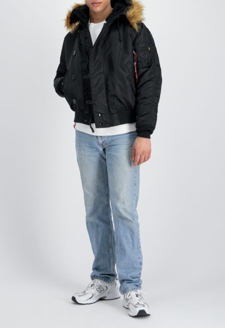 Men's N-2b Black Hooded Parka Jacke.