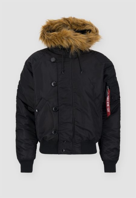 Men's N-2b Black Hooded Parka Jacket