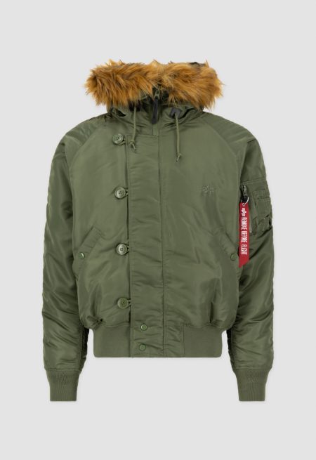 Men's N-2b Sage Green Hooded Parka Jacket