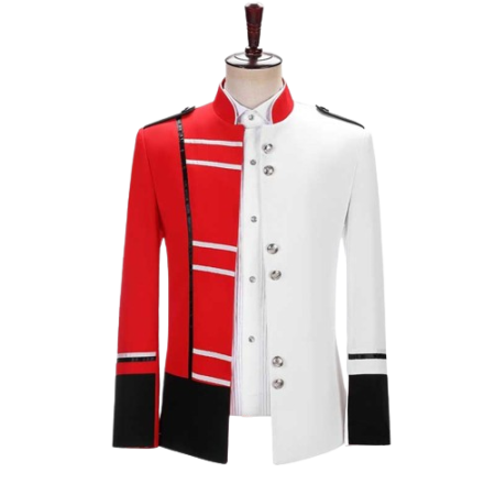 Men's Steampunk Drummer Gothic Colorblock Parade Jacket