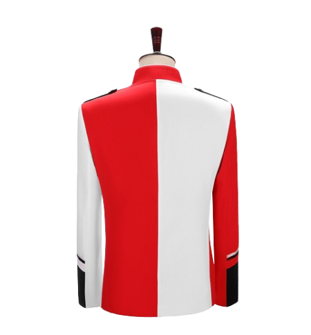 Men's Steampunk Drummer Gothic Colorblock Parade Jacket.