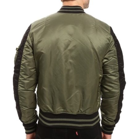 Men's Varsity Flight Ma‐1 Green And Black Jacket.
