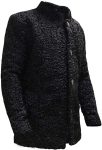 Men’s Winter Real Karakul Astrakhan Lamb Curly Fur Black Color Coat