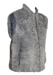 Men’s Women’s Real Handmade Persian Karakul Sawarka Astrakhan Lamb Grey Fur Waistcoat