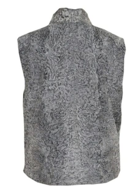 Men’s Women’s Real Handmade Persian Karakul Sawarka Astrakhan Lamb Grey Fur Waistcoat.