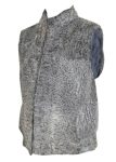 Men’s Women’s Real Handmade Persian Karakul Sawarka Astrakhan Lamb Grey Fur Waistcoat