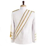 Military Drummer Steampunk Sequin White Parade Jacket